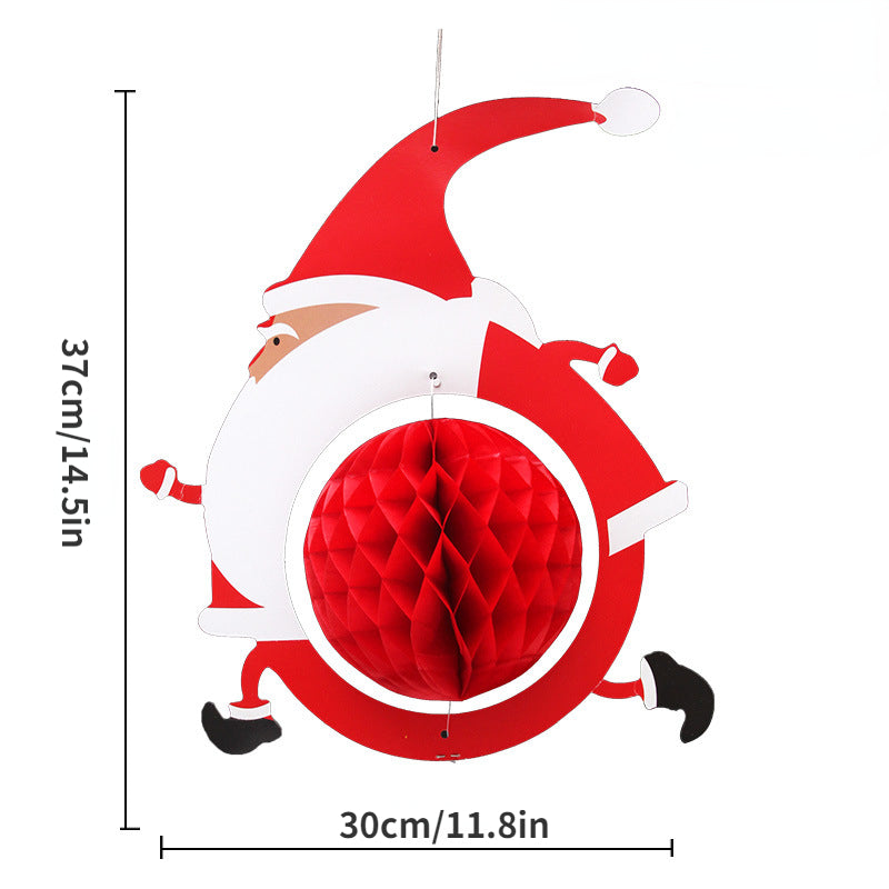 Christmas Tree Honeycomb Hanging Decorations - Set of 4