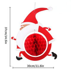 Christmas Tree Honeycomb Hanging Decorations - Set of 4