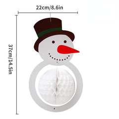 Christmas Tree Honeycomb Hanging Decorations - Set of 4