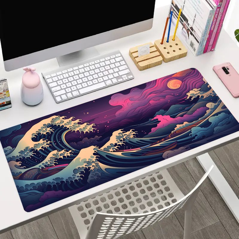 Large Gaming Mouse Pad Magic Wave Desk Mat Non Slip Computer Mat Gift