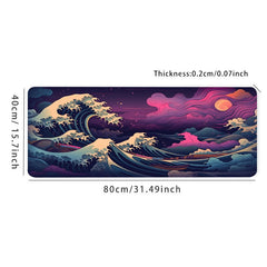 Large Gaming Mouse Pad Magic Wave Desk Mat Non Slip Computer Mat Gift