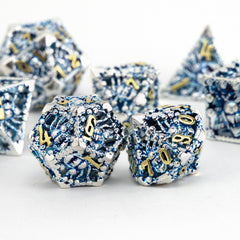 7pcs Silvery Octopus Metal Polyhedral Dice Set for RPG Board Game