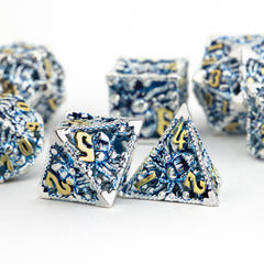 7pcs Silvery Octopus Metal Polyhedral Dice Set for RPG Board Game