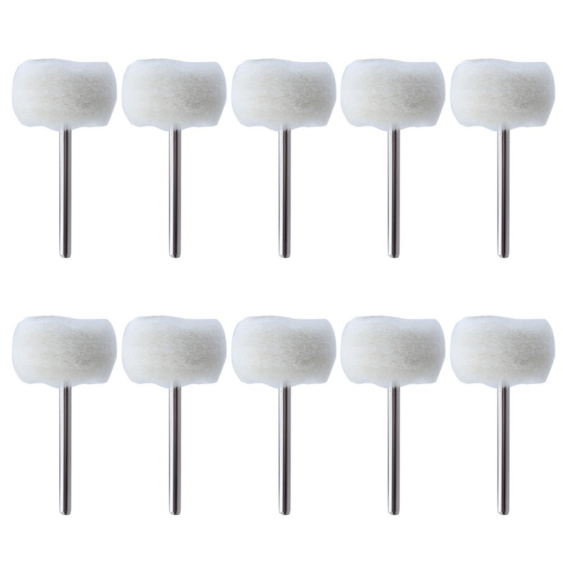 10pcs Wool Polishing Head Buffing Felt Rotary Tool Accessories