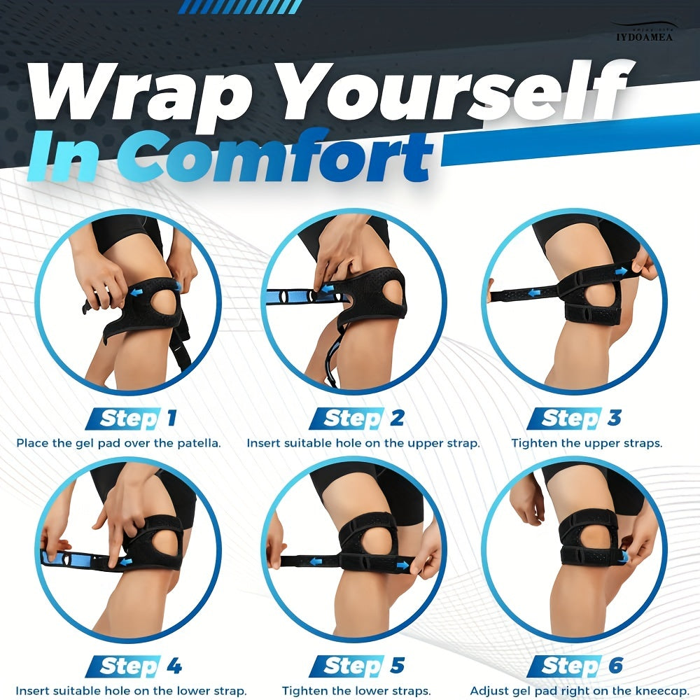 Knee Strap Double Silicone Adjustable Outdoor Knee Pads for Men and Women