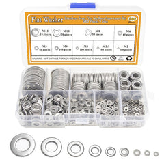 304 Stainless Steel Flat Washers Set 580pcs 9 Sizes