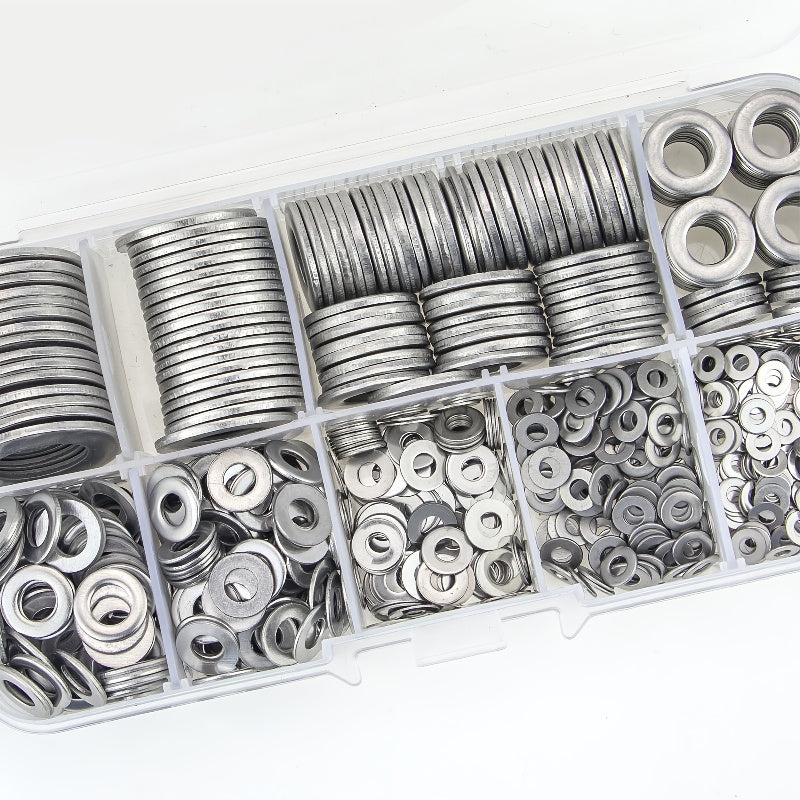 304 Stainless Steel Flat Washers Set 580pcs 9 Sizes