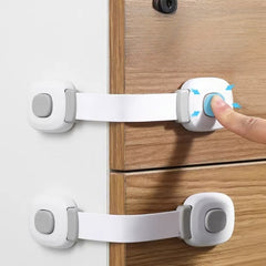 2pcs No Punch Drawer Cabinet Door Locks Household Refrigerator Locker