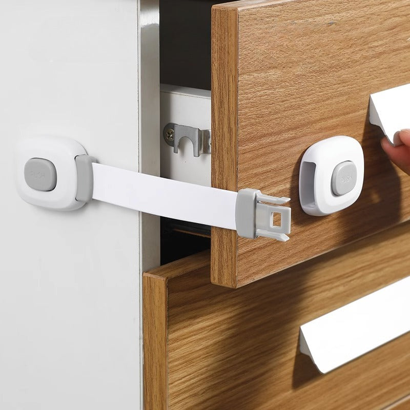 2pcs No Punch Drawer Cabinet Door Locks Household Refrigerator Locker