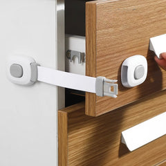 2pcs No Punch Drawer Cabinet Door Locks Household Refrigerator Locker