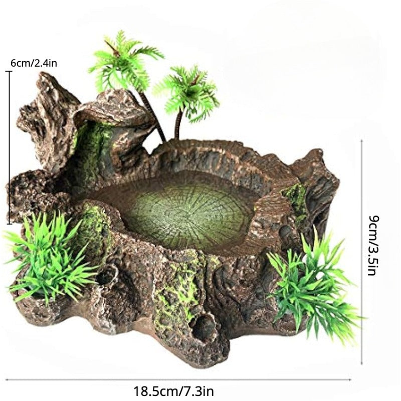 Resin Reptile Platform Tree Trunk Tank Decor