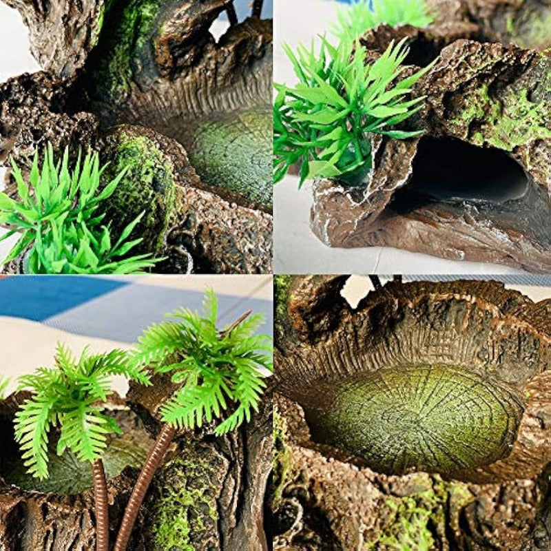 Resin Reptile Platform Tree Trunk Tank Decor