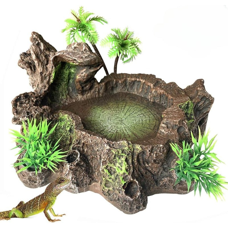 Resin Reptile Platform Tree Trunk Tank Decor