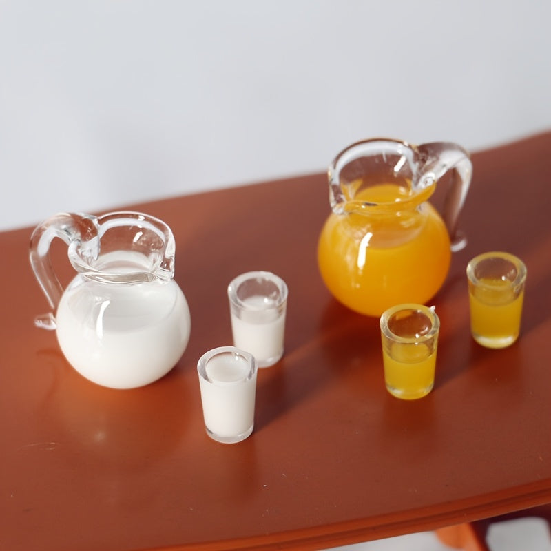 Dollhouse Mini Milk Orange Juice Bottle Kitchen Toy
