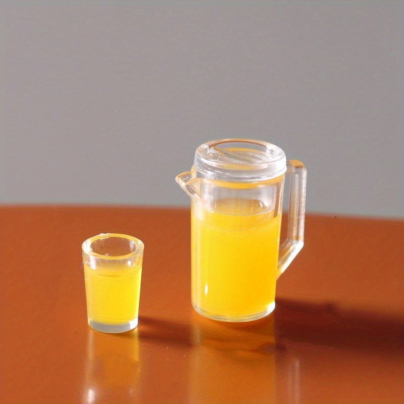 Dollhouse Mini Milk Orange Juice Bottle Kitchen Toy