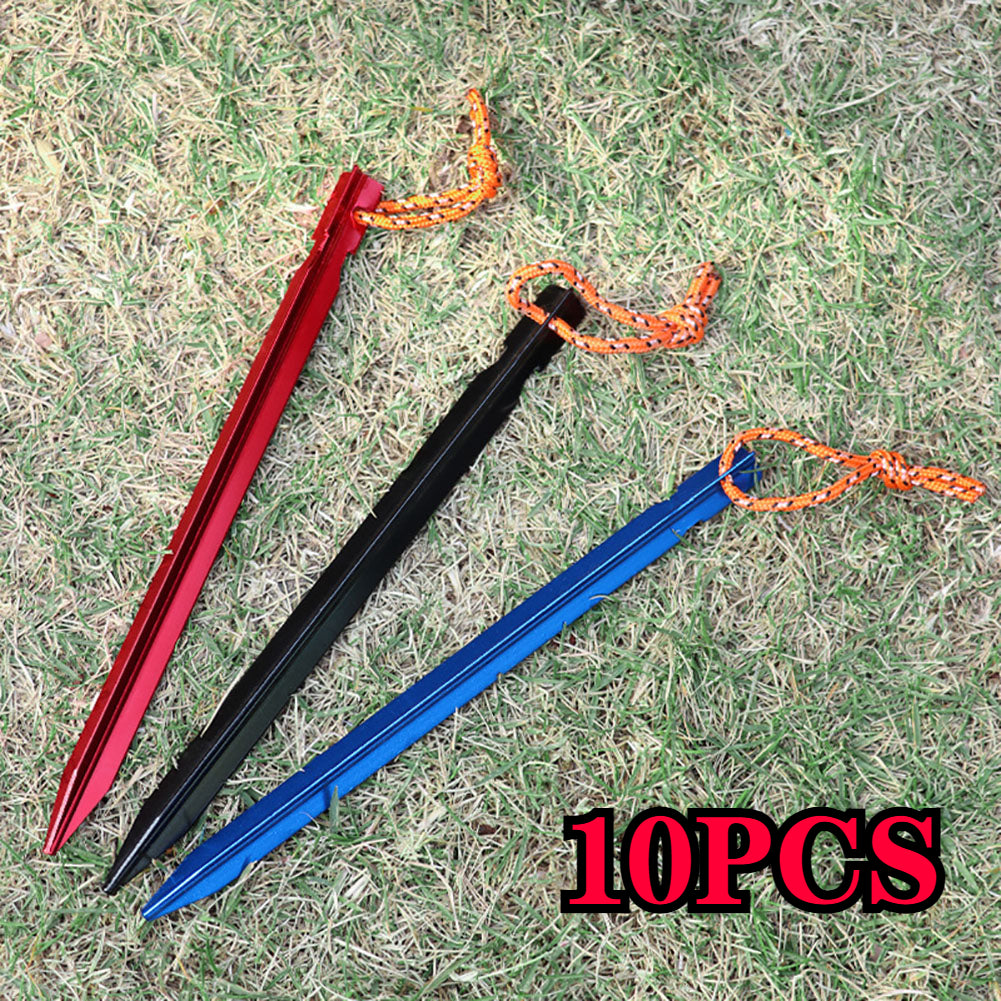 10pcs Aluminum Alloy Garden Stakes Ground Nails for Camping