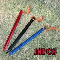 10pcs Aluminum Alloy Garden Stakes Ground Nails for Camping