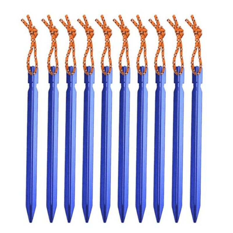 10pcs Aluminum Alloy Garden Stakes Ground Nails for Camping