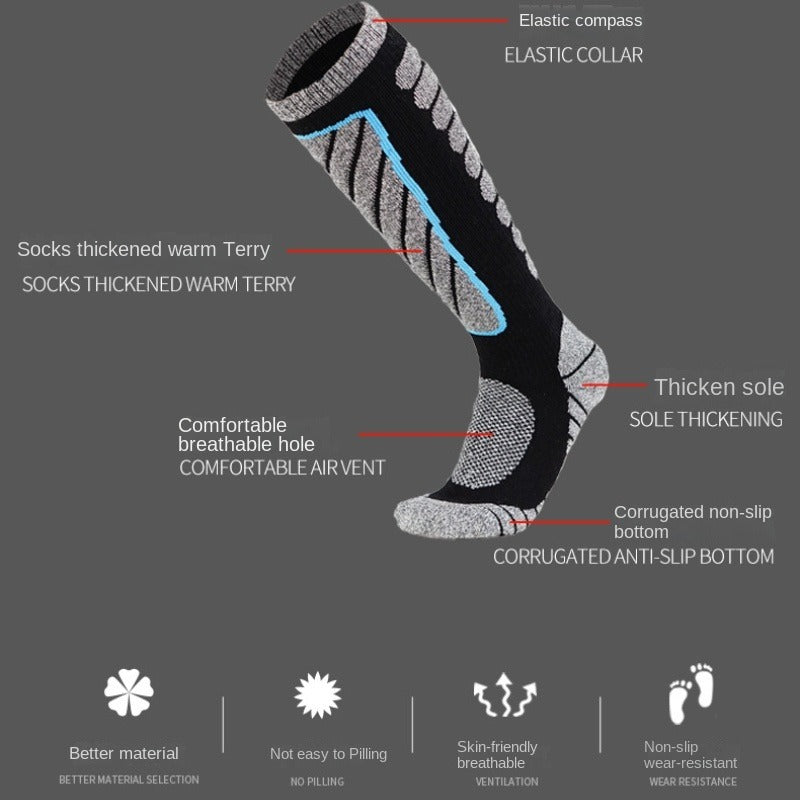 Winter Thick Hiking Snow Skiing Socks Men Women Anti Slip Anti Odor Moisture Wic
