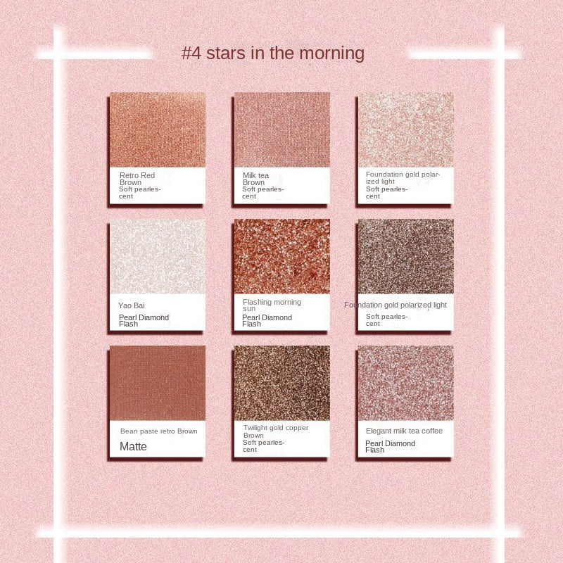 9-Color Fruit Eyeshadow Palette Matte Pearly Shimmer Finish