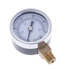 1pc Npt Air Pressure Gauge 1 4 0 30 Psi Side Bottom Mount