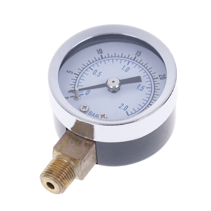 1pc Npt Air Pressure Gauge 1 4 0 30 Psi Side Bottom Mount