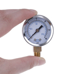 1pc Npt Air Pressure Gauge 1 4 0 30 Psi Side Bottom Mount