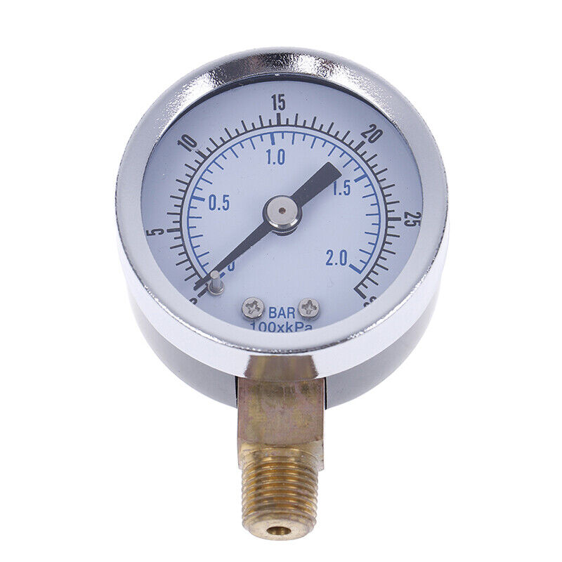 1pc Npt Air Pressure Gauge 1 4 0 30 Psi Side Bottom Mount