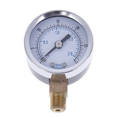 1pc Npt Air Pressure Gauge 1 4 0 30 Psi Side Bottom Mount