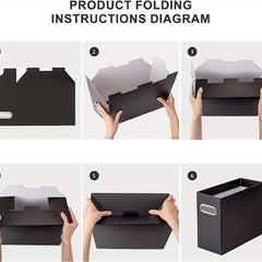 Portable File Organizer Collapsible Storage Box Letter Size