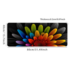 Colorful Flower Mouse Pad Large Game Desk Mat Office Mat