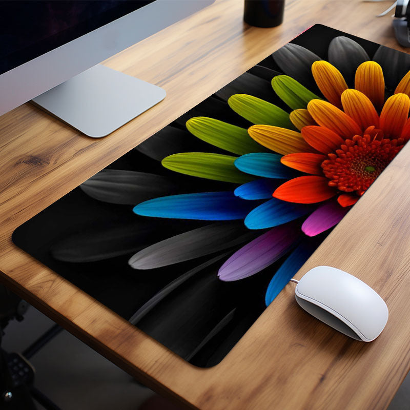 Colorful Flower Mouse Pad Large Game Desk Mat Office Mat
