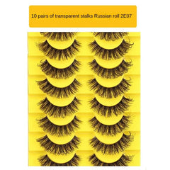 10 Pairs Faux Mink 3D Curly False Eyelashes Natural Thick Volume Lashes