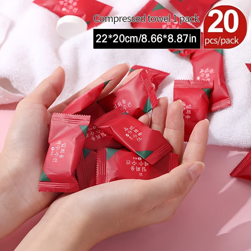 20pcs Outdoor Cleaning Towel Portable Disposable Compressed Towel