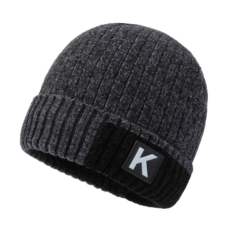 Thickened Warm Velvet Hat Ear Protection Knitted Hat
