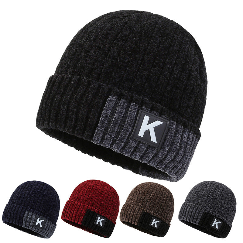 Thickened Warm Velvet Hat Ear Protection Knitted Hat