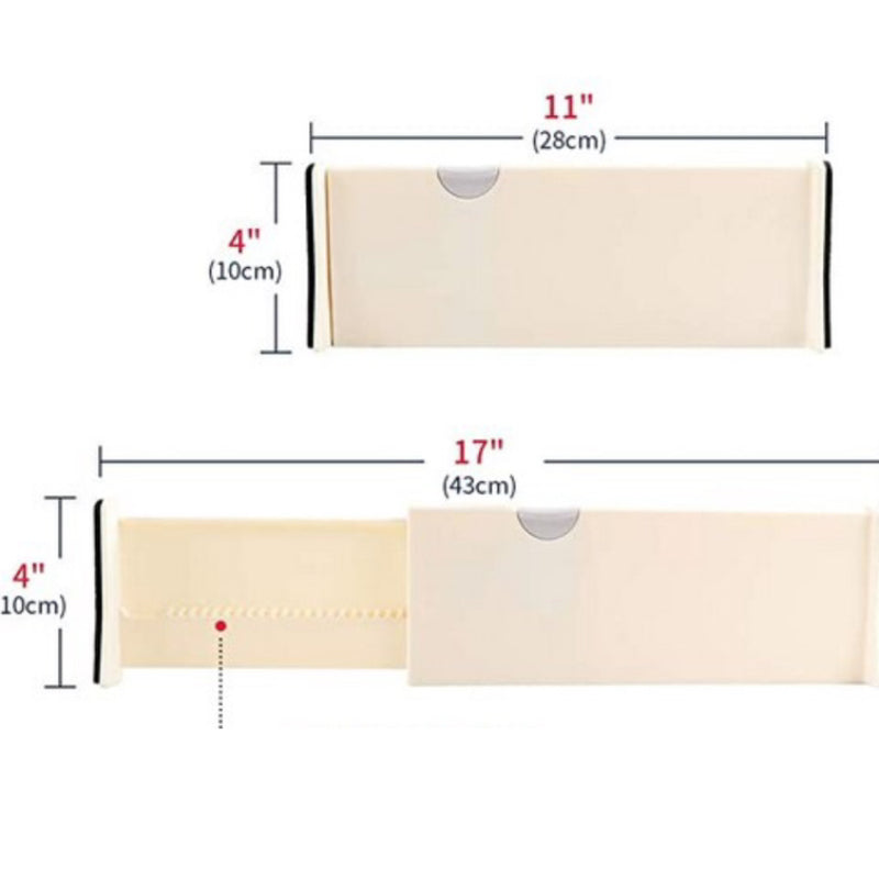 Drawer Divider Organizer 4 Pack Adjustable Dividers for Bedroom Bathroom Closet