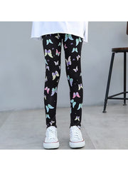 Butterfly Graphic Leggings Girls Comfy Yoga Pants For All Season Sports