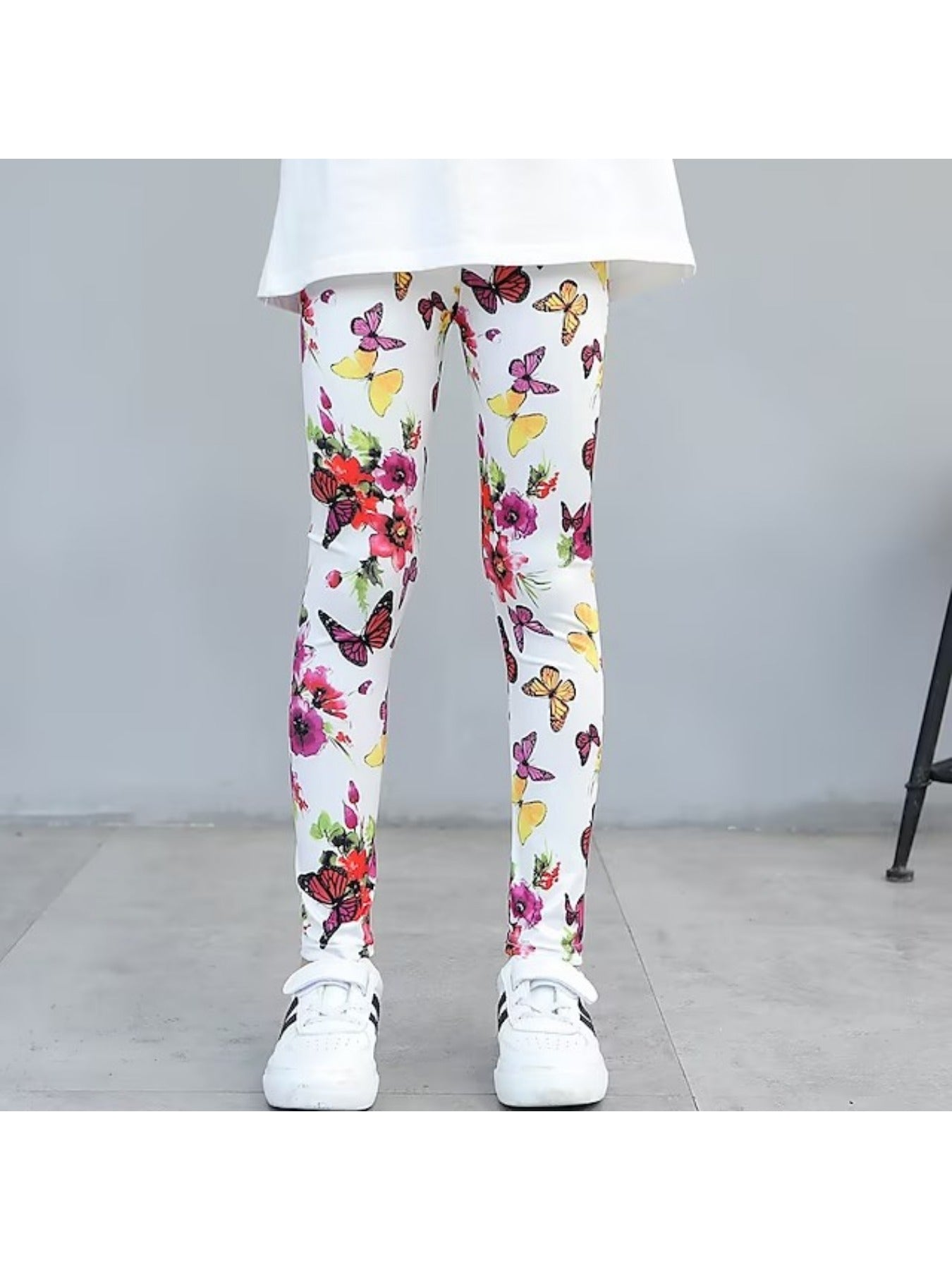 Butterfly Graphic Leggings Girls Comfy Yoga Pants For All Season Sports