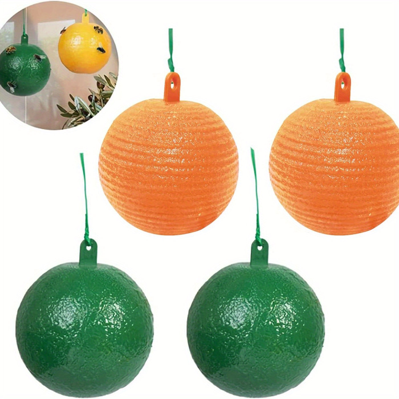 4pcs Pumpkin Shaped Fly Traps for Garden Pest Protection