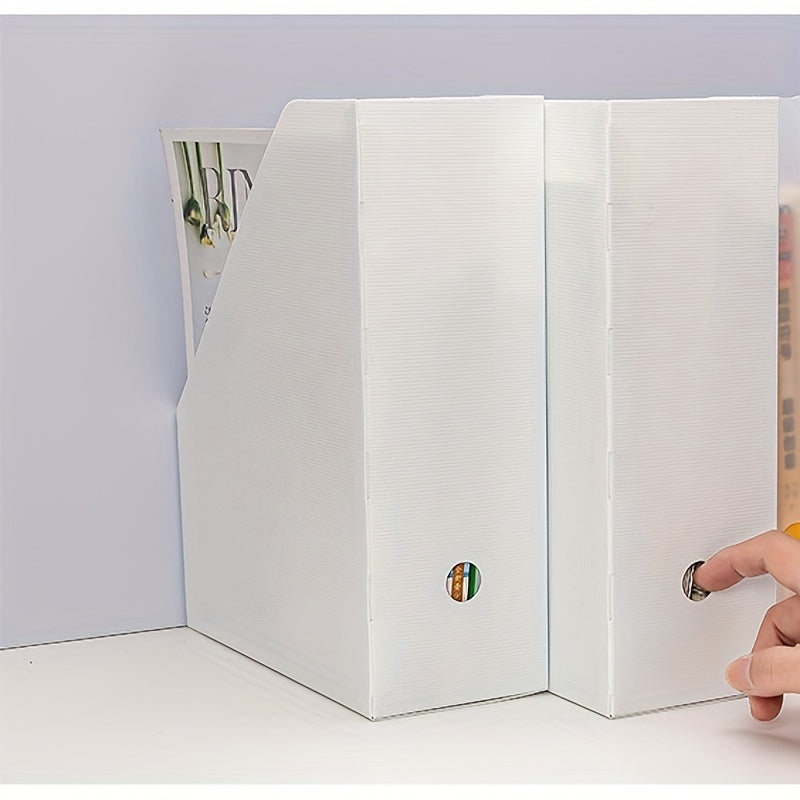 Desktop Book Storage Box Plastic Foldable File Folder Organizer