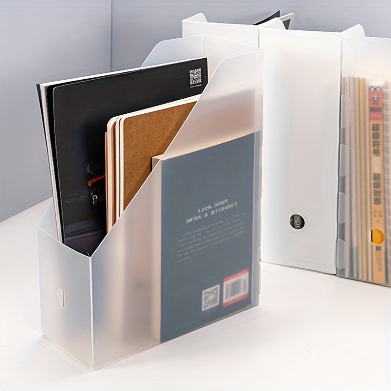 Desktop Book Storage Box Plastic Foldable File Folder Organizer