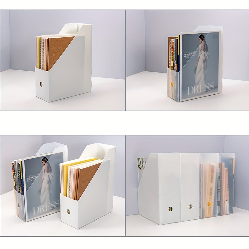 Desktop Book Storage Box Plastic Foldable File Folder Organizer