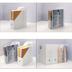Desktop Book Storage Box Plastic Foldable File Folder Organizer