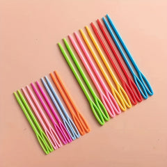10pcs Mixed Plastic Knitting Needles Crochet Hooks Yarn Needle DIY Sweater