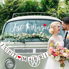 Just Married Car Glass Decorative Sticker