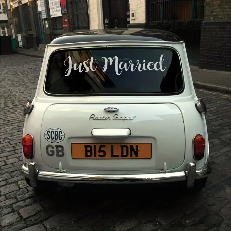 Just Married Car Glass Decorative Sticker