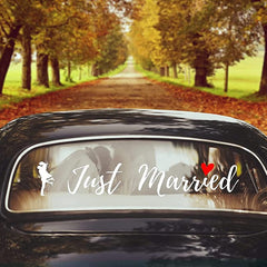 Just Married Car Glass Decorative Sticker