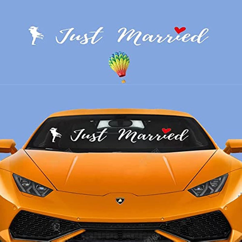 Just Married Car Glass Decorative Sticker