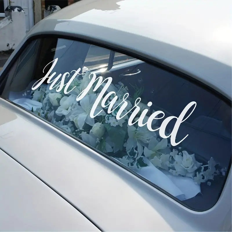 Just Married Car Glass Decorative Sticker